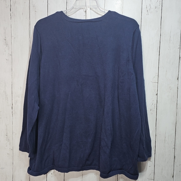 Catherines Women's Cozy Critter Polar Bear Blue Sweater Size 3X Cotton Blend. - Picture 6 of 6